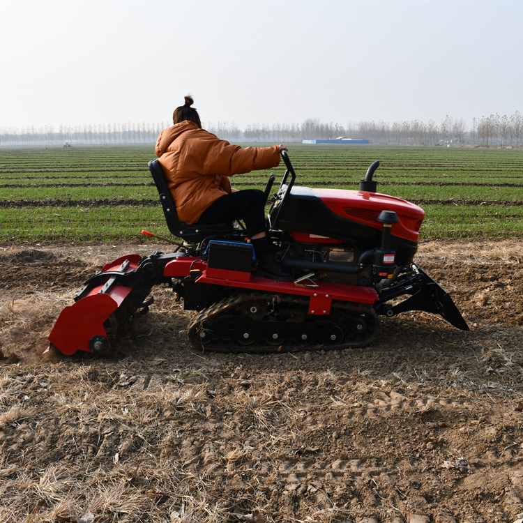 35 hp Mini Crawler Garden Tractor with Rubber Tracks Multi-purpose Rotary Tiller Core Components Engine and Gearbox