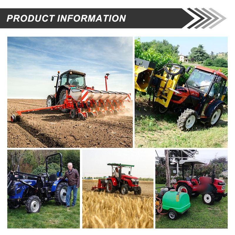 50HP 4WD mini tractor with cab and front loader working in the field