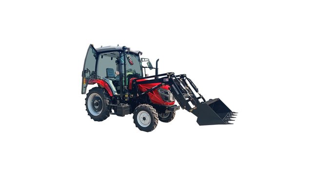 50HP 4WD Mini Tractor with Cab and Front Loader Bucket